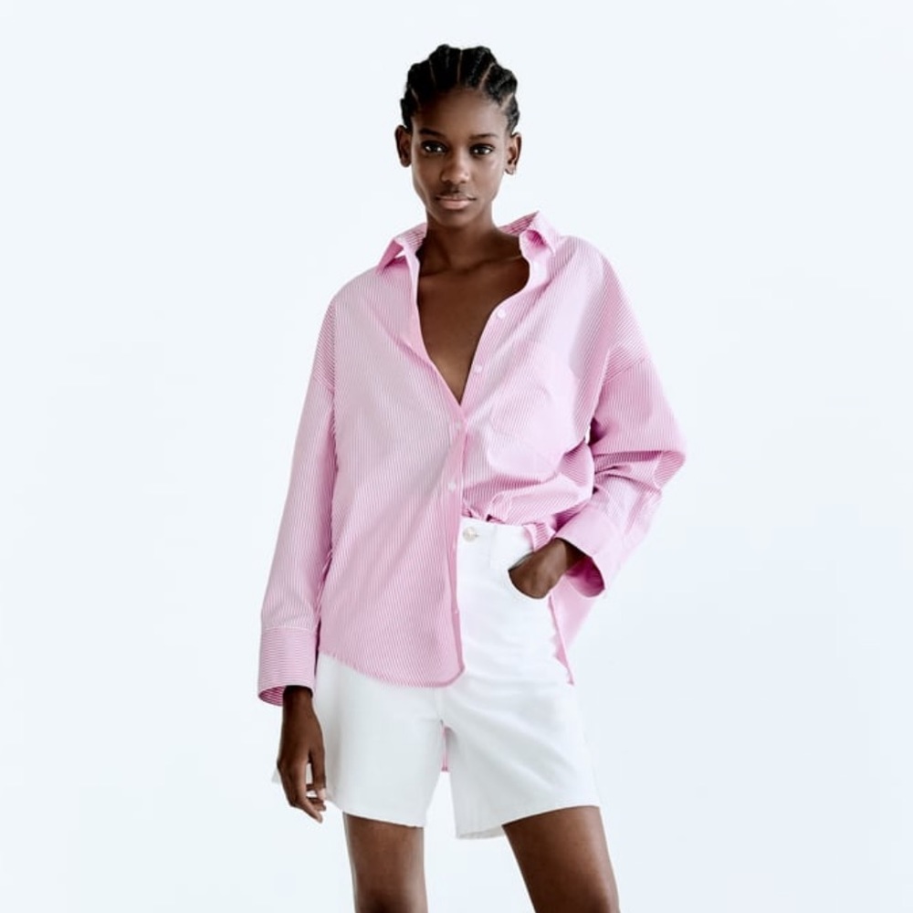 NWT Zara Patch Pocket Shirt